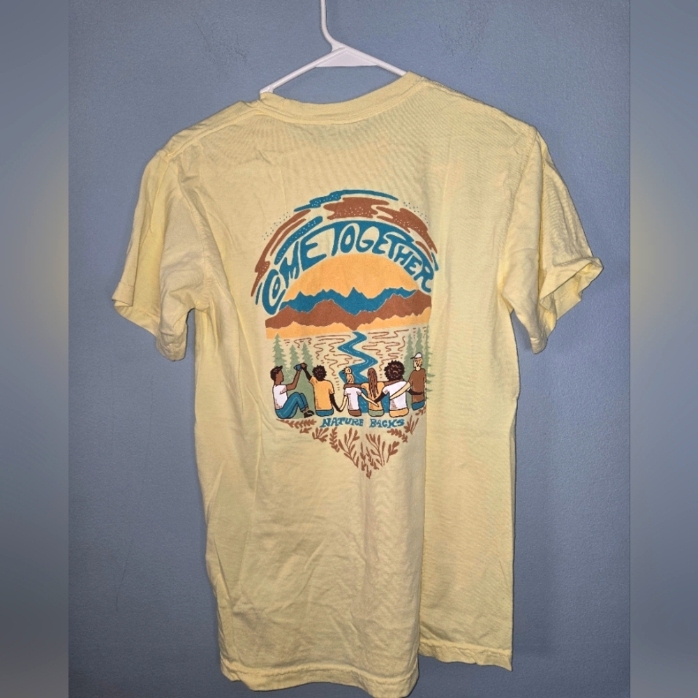 Nature Backs Women's Come Together Yellow Comfort Colors Size Small Shirt
